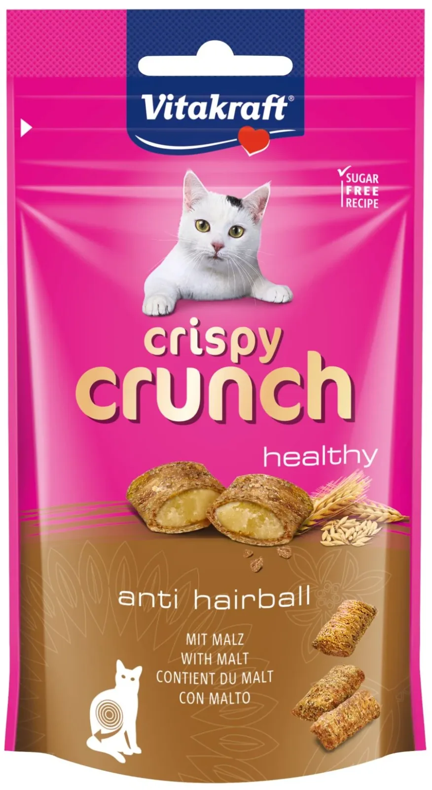 VITAKRAFT Crispy Crunch Malt Anti Hairball, poslastica za mačke, 60 g