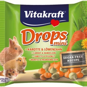 VITAKRAFT Drops Mini, s mrkvom i maslačkom, za kuniće, 40 g