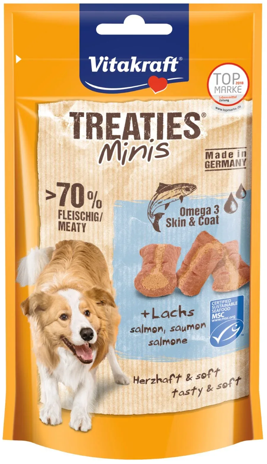 VITAKRAFT Treaties Minis, s lososom i omega 3, poslastica za pse, 48g