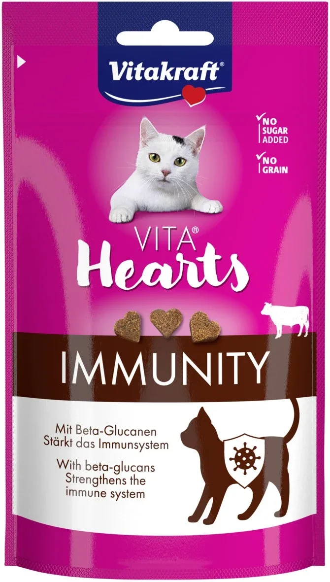 VITAKRAFT Vita Hearts Immunity, poslastice za mačke s govedinom, 40g