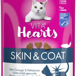 VITAKRAFT Vita Hearts SkinCoat, poslastice za mačke s lososom, 40g