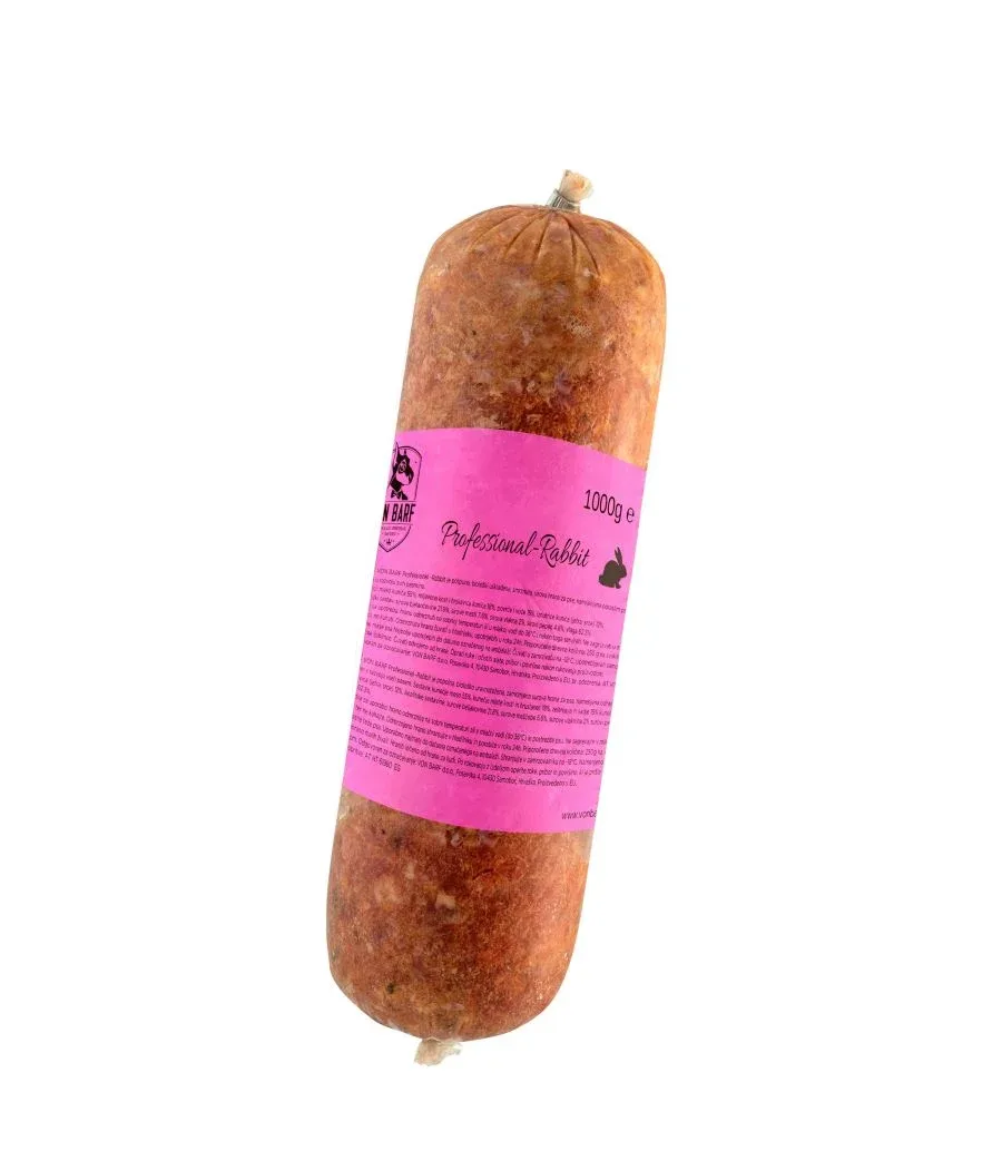Von BARF Professional Kunićevina, sirova zamrznuta hrana za pse, 1kg