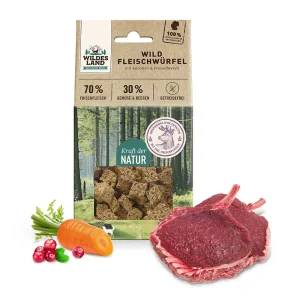 Wildes land Dog Snack mesne kocke od divljači 100g