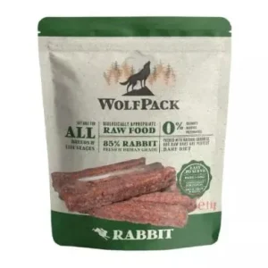 WOLFPACK BARF Pločice kunićevina, sirova zamrznuta hrana za pse, 1kg