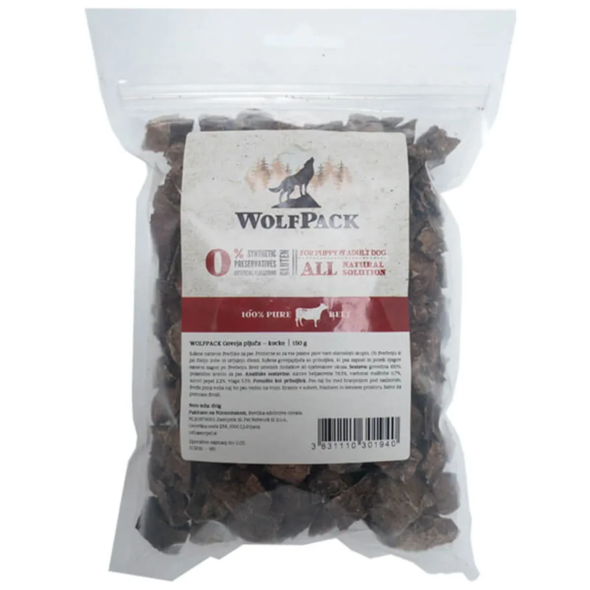 WOLFPACK Goveđa pluća, kockice, 150g