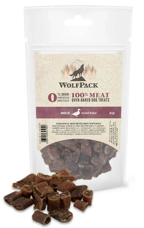 WOLFPACK Mini bites, 100% pačetina, pečeno meso, bez žitarica, 85g - Image 2