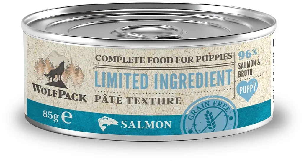 WOLFPACK PUPPY, Limited Ingredient, losos, pašteta, bez žitarica