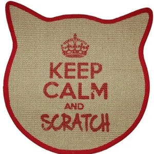 WOUAPY Keep Calm prostirka za grebanje, oblik mačje glave, 43x43cm